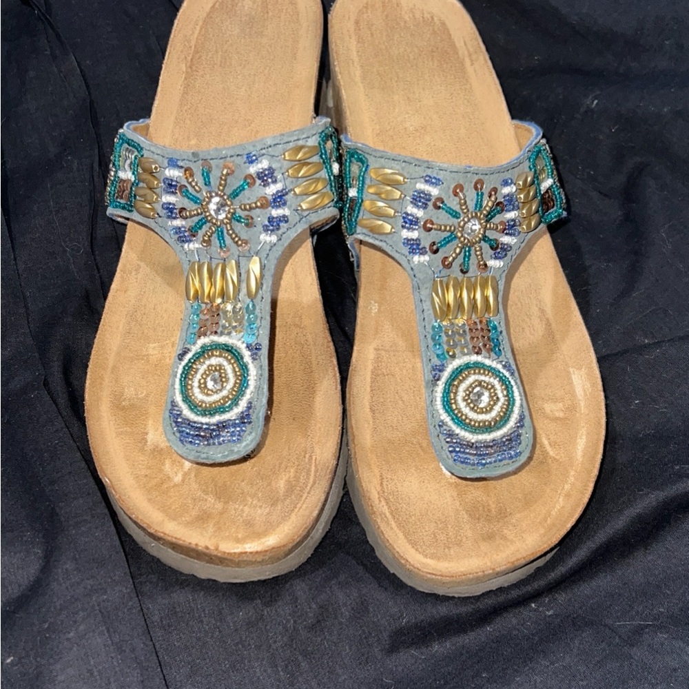 Embellished Blue Sandals size 10